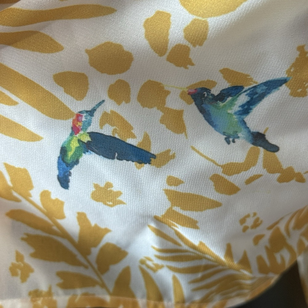 Buffalo By David Bitton Yellow Floral Crop Top Balloon Sleeves Boho Small - Picture 6 of 7
